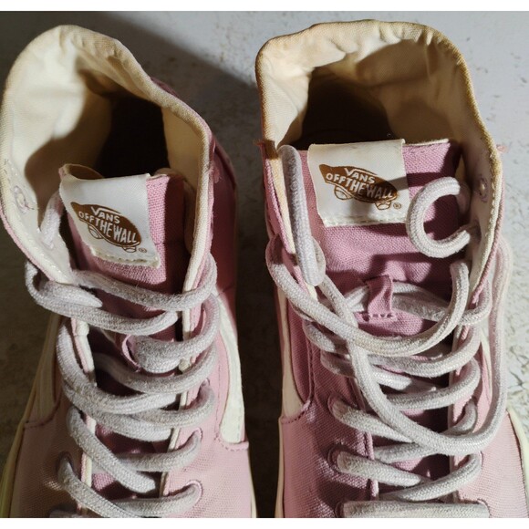 Vans Pink Embroidered Hemp Eco Theory SK8 High Top Sneakers Size 8.5 - Picture 7 of 12